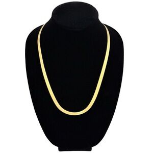10K Solid Yellow Gold VIP Jewelry Vtg Italian Herringbone Necklace 24” 5mm 18g